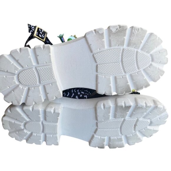 Betsey Johnson Women's  Jeweled Frankee Platform Sandals Size 7 Black & White - Picture 8 of 10